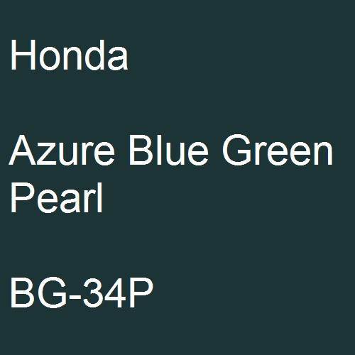 Honda, Azure Blue Green Pearl, BG-34P.